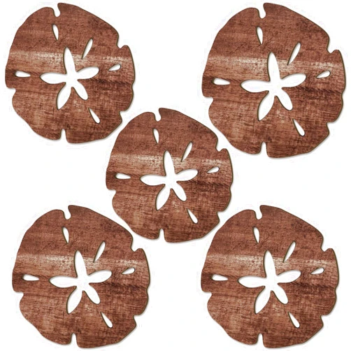 Briwooody 5 Pcs Summer Coastal Sand Dollar Wall Decor Beach Art Decor 8