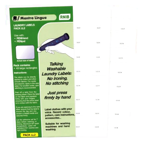 RNIB PenFriend Audio Laundry Labels-Pack 2- 48-pk