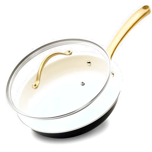 NutriChef 10-Inch Professional Ceramic Frying Pan With Lid - Medium Skillet with Golden Titanium Handle, Non-Stick Ceramic Coating, Stain-Resistant, Easy to Clean, Ideal for Home Cooking