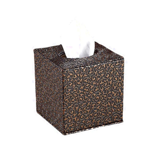 GHYUB Hotel Tissue Box，Tissue Box Cover,Modern PU Leather Square Tissue Box Holder,Decorative Holder/Organizer for Bathroom Vanity Countertop, Restaurants，Hotel Rooms，Night Stands, Office Desk & Car