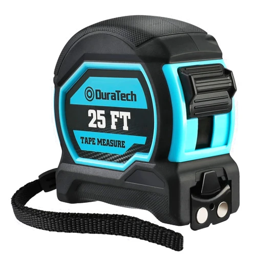 DURATECH Magnetic Tape Measure 25FT with Fractions 1/8, Retractable Measuring Tape, Easy to Read Both Side Measurement Tape, Magnetic Hook and Shock Absorbent Case for Construction, Carpenter