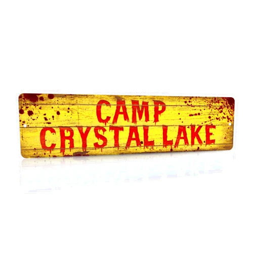 Putuo Decor Camp Crystal Lake Street Sign - Creative Horror Movie Decor, Vintage Man Cave Decor Chill Room Decor for Horror Afficianado, Funny Gift Idea, 16x4in