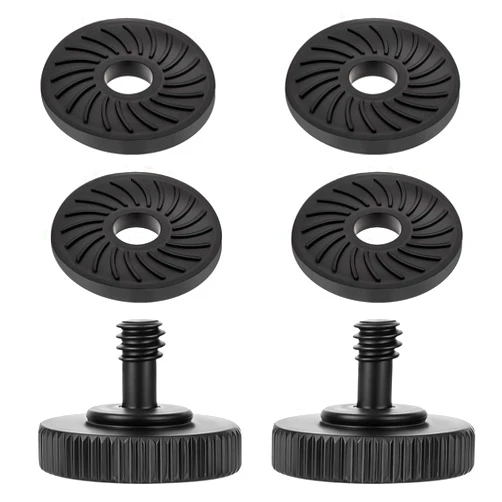 Sliverdew 2Packs Thumb Camera Quick Release Adapter with 4 Packs Rubber Washers Tripod Screw with Rubber Pad 1/4 Male to 1/4 Female Thread L Bracket Mount for Camera Mounting Plate