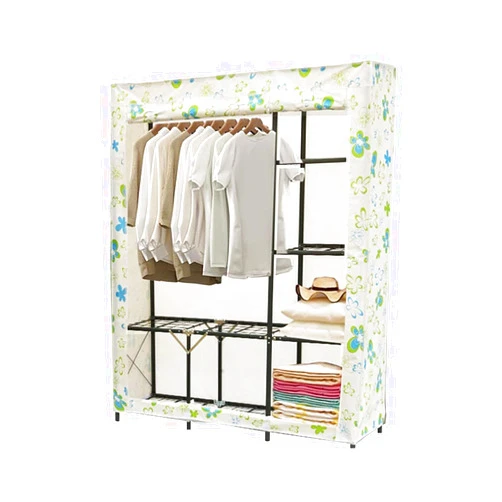 NeziH Folding Wardrobe, Open with Clothes Rail Fabric Wardrobe 1 Door Dorm Room Bedroom Shirt Dress Wardrobe Stable Load-Bearing 164 * 172 * 65CM(Size:164 * 172 * 65CM,Color:B) (J 164 * 172 * 65CM)
