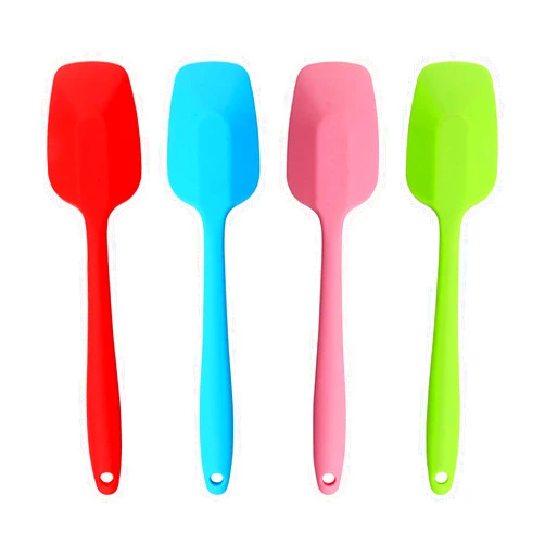 MOACC Silicone Spatulas, 10.6 inch Rubber Spoon Spatula Heat Resistant One Piece Design Seamless Non-Stick Spoonulas Flexible Scrapers Baking Mixing Tool (4 Pcs)
