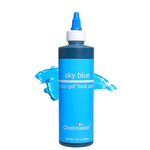 Chefmaster Sky Blue Liqua-Gel® Food Coloring | Vibrant Color | Professional-Grade Dye for Icing, Frosting, Fondant | Baking & Decorating | Fade-Resistant | Easy-to-Use | Made in USA | 10.5 oz