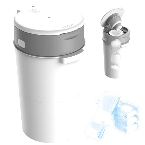 Bellababy Diaper Pail, Upgrade Baby Diaper Bin with Double Odor Locking, Includes 4 Refills (270 inches/pcs), Compact Design for Nursery