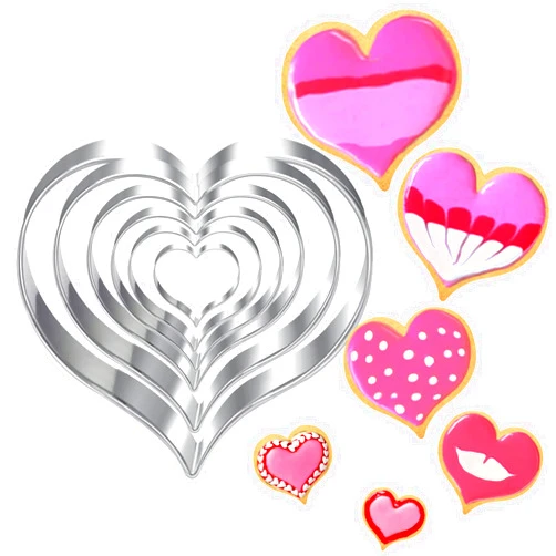 LUBTOSMN Heart Cookie Cutter Set-6 Pieces-4.25