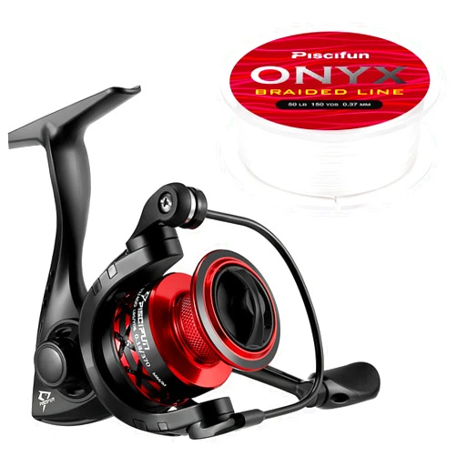 Piscifun Flame Spinning Reel with White Onyx Fishing Line