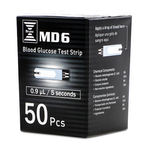 BRUNO MD Pharma MD6 Blood Glucose Test Strips (50 Count)