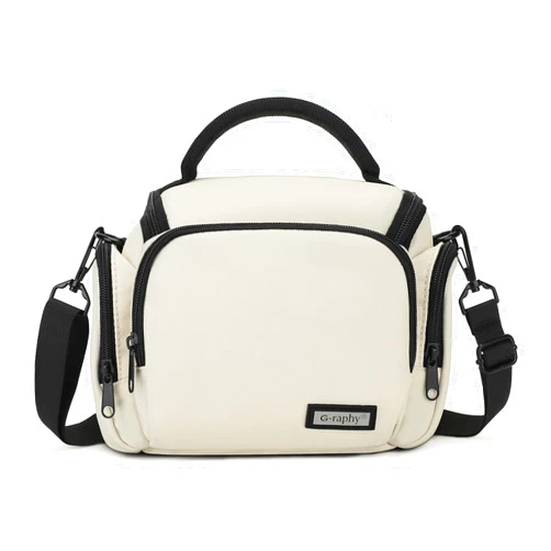 G-raphy Camera Bag Case Compact Lightweight Shoulder Crossbody Sling Photography Bags for Nikon Canon Sony DSLR SLR Mirrorless with Removal Straps (Beige)