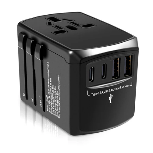 Mapambo Universal Travel Adapter, European Travel Plug Adapter Worldwide International Plug Adapter with 2 USB A 2 USB C Ports, Electrical Universal Power Adapter for Europe UK EU US AUS Type A C G I