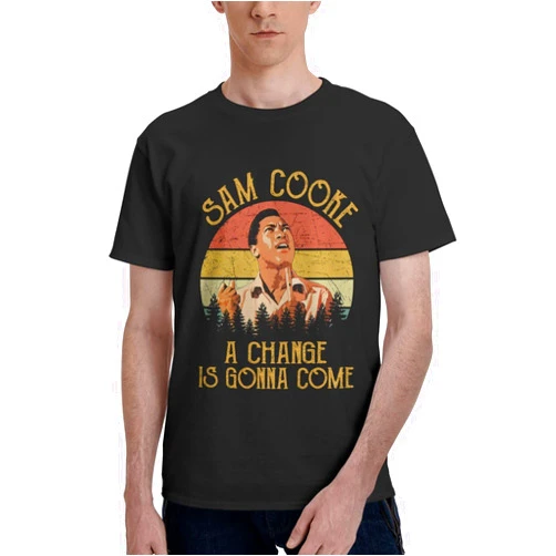 COPTRZ Sam Music Cooke Singer Man's T Shirt Fashion Crew Neck Cotton Short Sleeve Tee X-Large
