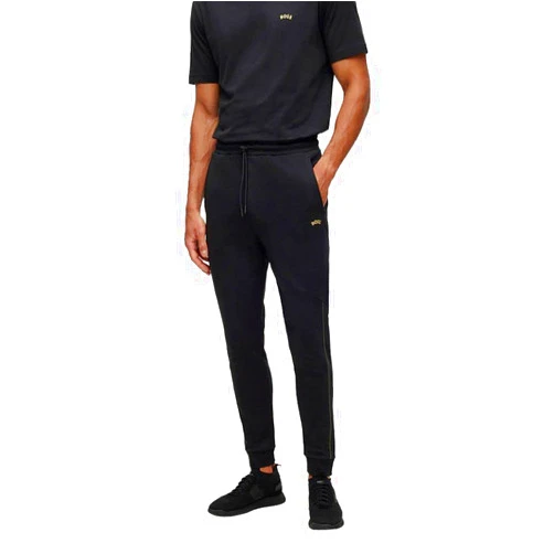 Hugo Boss Men's Hadiko 2 US Black Gold Cotton Joggers track Pants (as1, alpha, s, regular, regular)