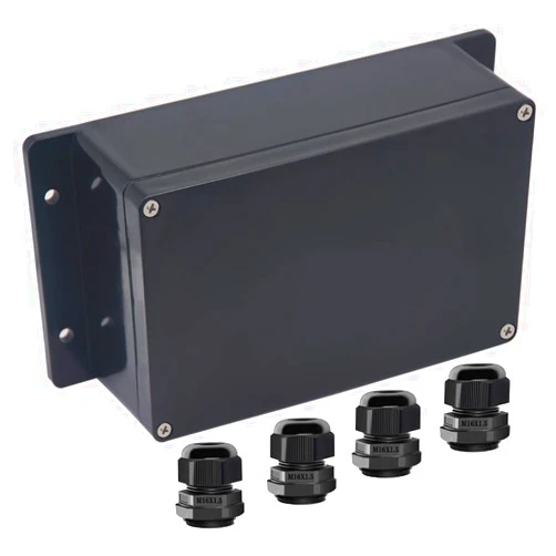 Otdorpatio Junction Box IP65 Waterproof ABS Plastic Electrical Project Case Power Junction Boxes, Project Box with Fixed Ear Black 7.87 x4.72 x2.95 inch (200x120x75 mm)