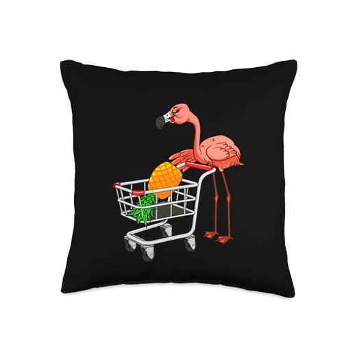 Upside Down Pineapple Swinger Pineapple Flamingo Swinging Flamingo With Shopping Cart And Swinger Pineapple Throw Pillow