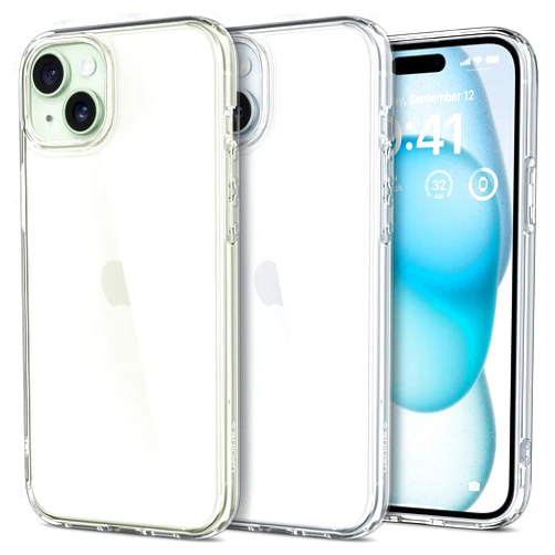 Spigen Ultra Hybrid Designed for iPhone 15 Case (2023), [Anti-Yellowing] [Military-Grade Protection] - Crystal Clear