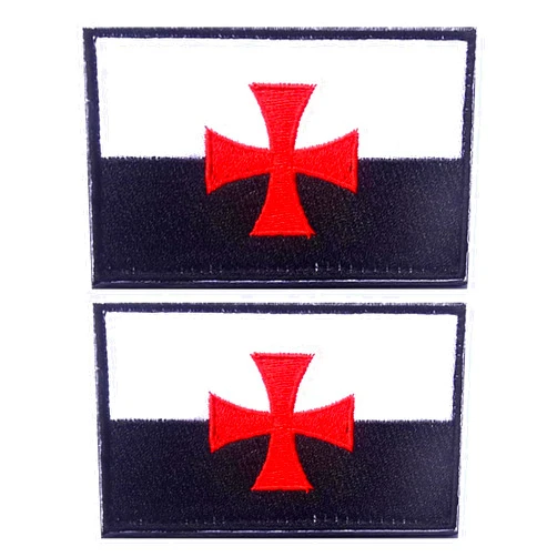 EmWoot 2PCS Knights Templar Patches Knight Patch Knights Embroidered Morale Patch Hook and Loop