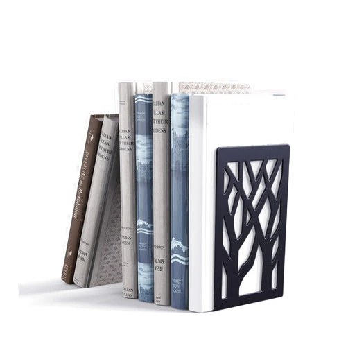 Shikaman Metal Bookends-Heavy Book Ends for Shelves,Book Shelf Holder Home Decorative,Black Bookend Supports