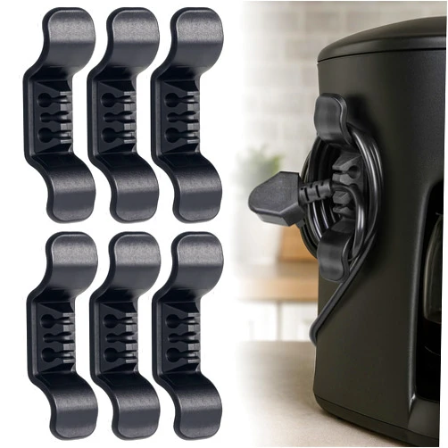 Animal-Gifts Cord Organizer for Appliance Stick On- Kitchen Appliances Cord Winder, Convenient Cord Wrapper for Mixer, Air Fryers, Juicers, Coffee Machines, Blender, Air Fryers, Black 6Packs