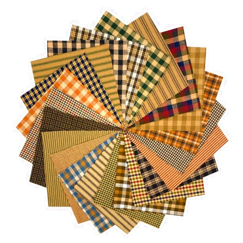 JCS 40 Primitive Charm Pack, 6 inch Precut Cotton Homespun Fabric Squares by JCS