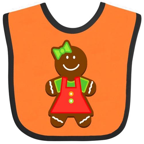 inktastic Gingerbread Girl Christmas Baby Bib