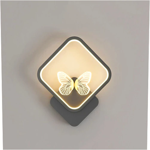Jadssox LED Wall Sconce Butterfly Square Wall Lamp, 15W Modern Living Room Decor Wall Light, Indoor Headboard Sconces Modern Wall Mounted Lamps for Bedroom Bedside Hallway
