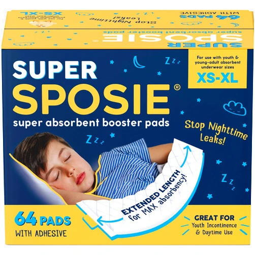 Select Kids Super Sposie Booster Pads, Max Absorbency for Nighttime Diapers, Use with Overnight Diapers Size 5+ and Night time Pull ups, Incontinence Protection