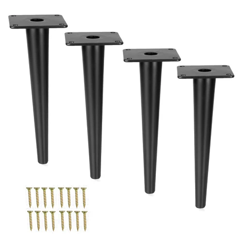 Ilyapa Tapered Metal Furniture Leg - Set of 4 Black 8 Inch Tapered Replacement Furniture Feet for Sofas, Chairs, Tables