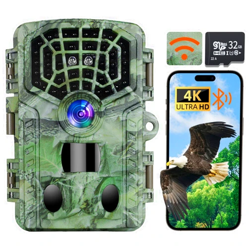 VANBAR WiFi Trail Camera - 4K 48MP WiFi Game Camera with 100ft Night VisionHunting - 0.2s Trigger Time Motion Activated - 2.4