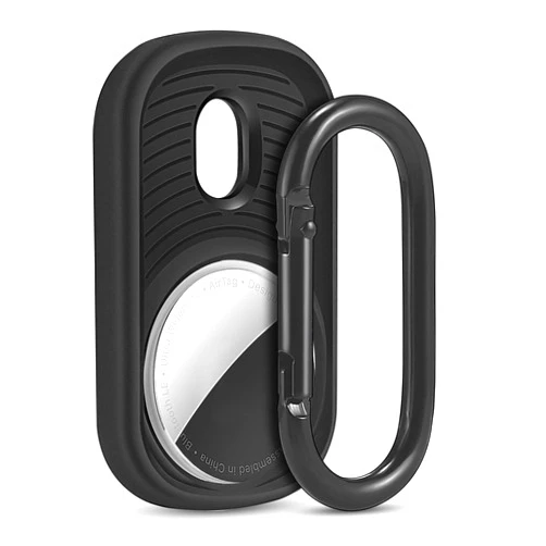 Handygear Nincrane Handygear Protective Case Compatible with Apple AirTags, Premium Cover Keychain TPU Bumper Full Protection Shock Resistant Secure Holder (Black)