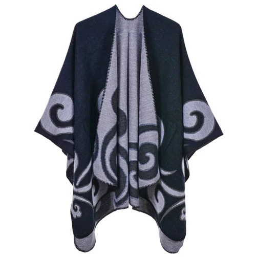 Epsion Women's Winter Poncho Capes Vintage Open Front Tassel Blanket Shawl Wrap Cardigan Coat
