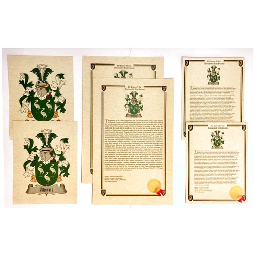 Peter Townsend's Irish Collection O'Shanahan - Last Name Coat of Arms, Family Crest and History Print Set (2 Pack)