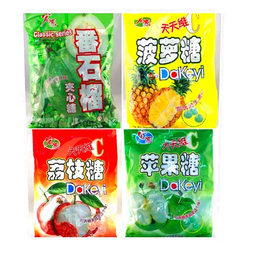 Hongyuan Hong Yuan Classic Series Pineapple Guava Green Apple Lychee Candy 4 Pack 12.3 oz Dakeyi with FREE Candy Samples