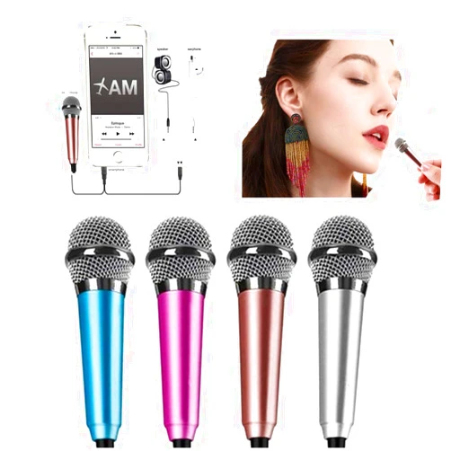 BRUCEWANG Mini Microphone Vocal/Instrument Microphone for Mobile Phone Laptop Notebook Apple iPhone Sumsung Android with Holder Clip - Rose Gold