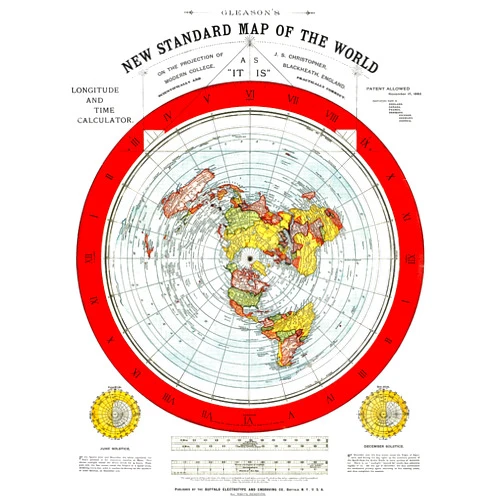 FlatEarthers.org Flat Earth Map - Gleason's New Standard Map Of The World - Medium 18