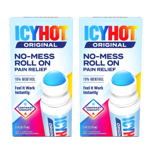 Icy Hot Original Medicated Pain Relief Liquid with No Mess Applicator, 2.5 Fluid Ounces, 2 pk