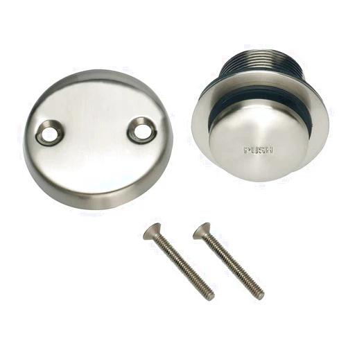 DESIGN HOUSE 522706 Toe Tap Bath Drain in Satin Nickel