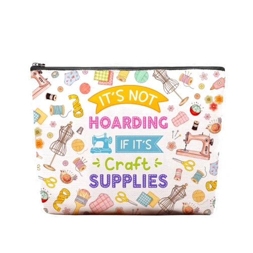 RTTLALUO Craft Makeup Bag, Craft Gifts For Women, Crafter Makeup Pouch, Crafter Travel Toiletry Bag With Zipper, Birthday Gifts For Mom Sister, Travel Toiletry Bag