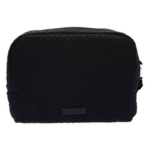 Vera Bradley Women's Microfiber Large Cosmetic Makeup Organizer Bag, Black, One Size