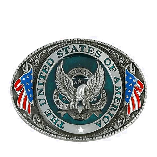 LYTOPTOP The United State of American Flag Belt Buckle Patriotic Eagle Western Cowboy Buckles for 4th of July Party Halloween Thanksgiving Day Gifts