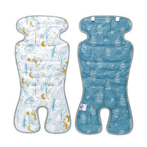 Miracle Baby Gel Car Seat Cooler Pad, Double Sides Universal Stroller Ice Cushion Cooler Mat, Summer Cooling Seat Liner Suitable for Baby Dining Chair, Child Safety Seat, One Pack (Bear + Leaves)