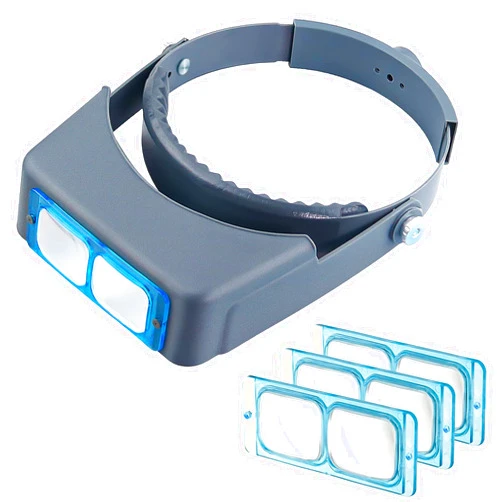 Beileshi Headband Magnifier Double Lens Head-Mounted Reading Magnifier Loupe Jewelry Visor Opitcal Glass Binocular Magnifier with Lens Magnification-1.5X 2X 2.5X 3.5X