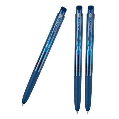 Uni Japan Signo RT1 Retractable Gel Ink Pen, Ultra Micro Point 0.28mm, Renewal 2021 Rubber Grip, Blue Black 3 Pens With Kanji LOVE Sticker