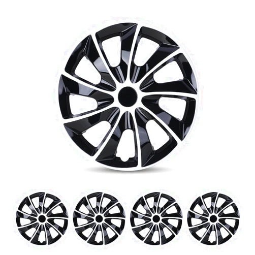 ROXX Hubcaps Set of 4, 17 Inch Universal Hubcaps Wheel Cover for Car Truck SUV Sedan, Hubcaps for 17 Inch Wheel Rim, Snap On Auto Aftermarket Wheel Cover Tire Replacement Exterior Cap (5084-BW)