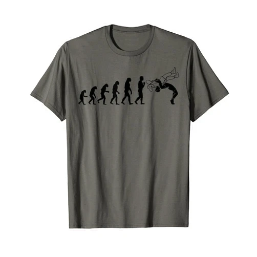Cute Adult Children Fighting Workout Humor Designs Cool Wrestling Evolution | Funny Gym Wrestler Sport Fan Gift T-Shirt