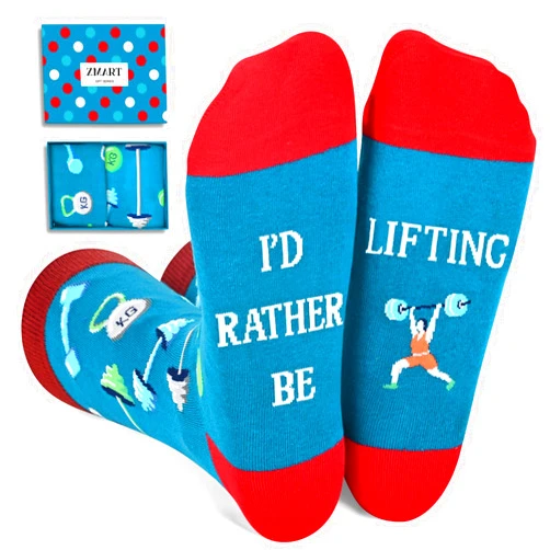 Zmart Weight Lifting Gifts for Bodybuilder - Powerlifting Gifts for Weight Lifters Male, Gym Socks Workout Socks