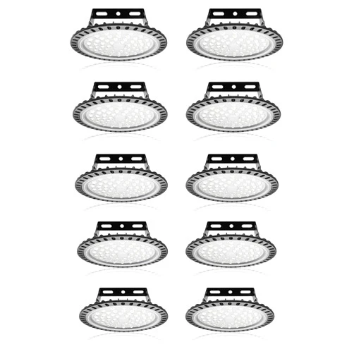 Wowspeed 10Pack 200W LED High Bay Light,20000LM UFO High Bay Light,6500K Daylight LED Shop Light, IP65 Waterproof LED Commercial Warehouse Area Light,LED Garage Light for Garage Gym Factory Warehouse