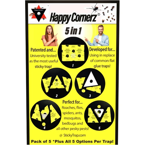 1ST DEFENCE INDUSTRIES 5 in 1 Glue Traps- Insect and Pest Control Sticky Traps (15 Total Traps)
