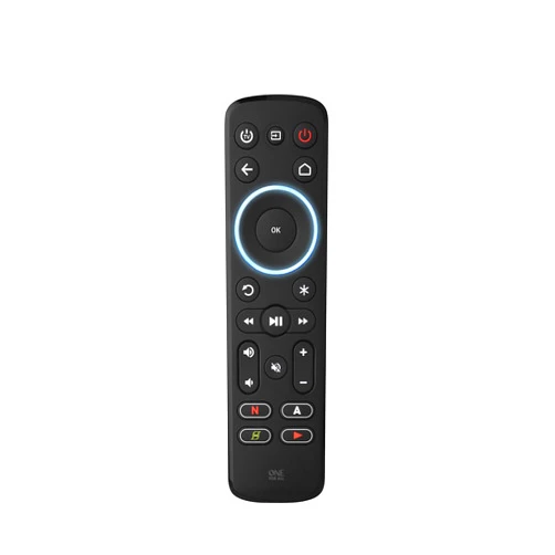 One For All Streamer Remote (New, in Retail Packaging) – Controls up to 3 Devices - (IR) - Control Your Streamer Box, TV and Sound bar – Learning Feature - Backlit Keys - Black – URC7935